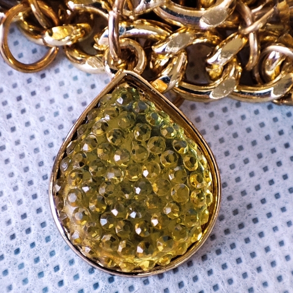 Acrylic Faceted Root Beer Citrine Molded Plastic Teardrop Necklace Unsigned EUC - Picture 10 of 12